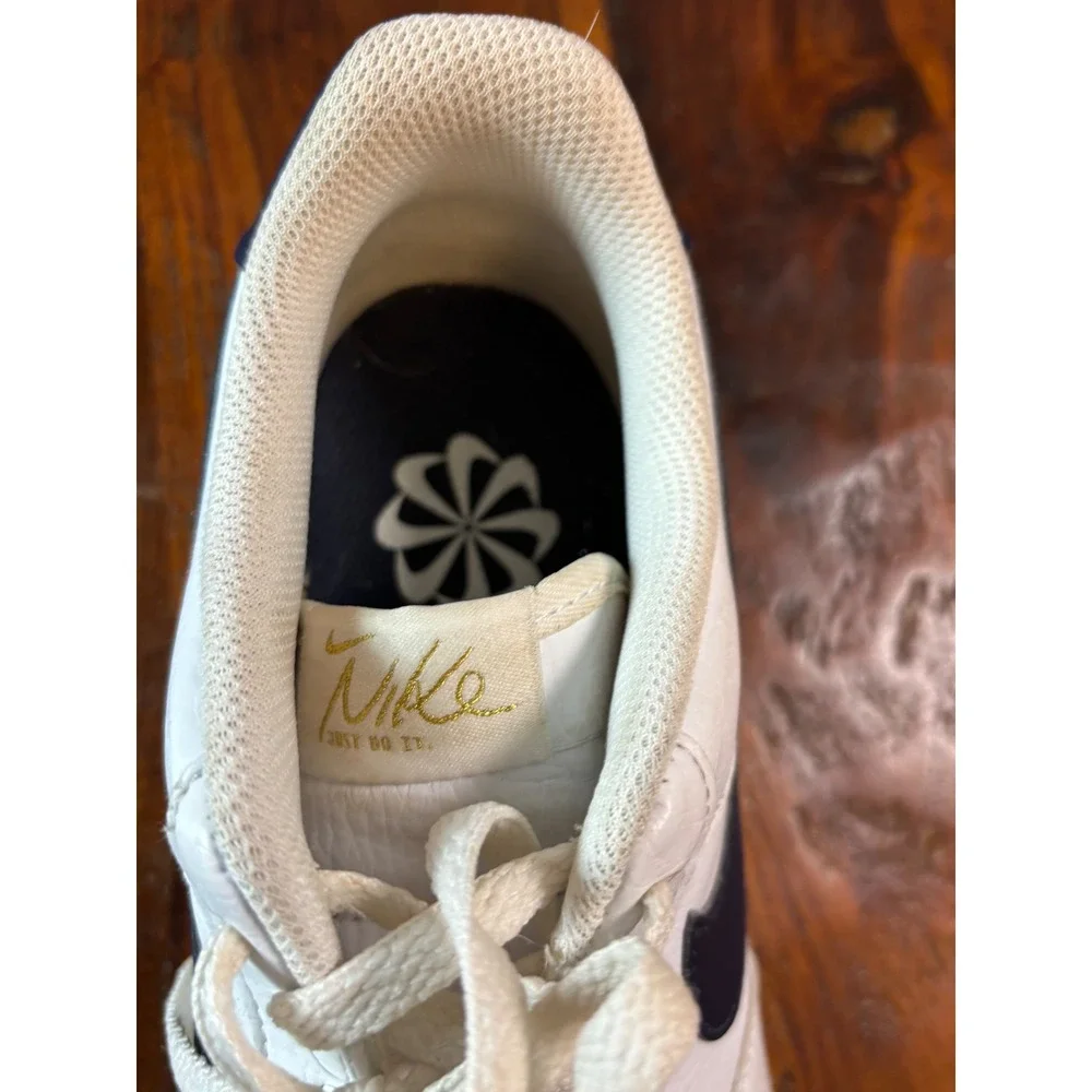 Nike Air Force 1‎ 07 Low Womens White Navy Gold Sneakers FZ6768-100 Size 9